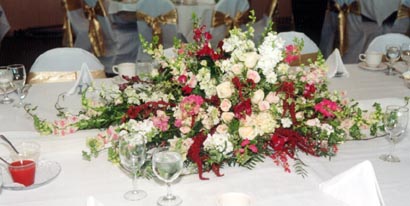 The same bouquet was moved to the reception site