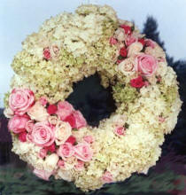 Pair of Wreaths with roses and hydrangea