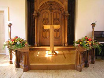 Altar arrangements at Gates of Heaven, Madison, WI